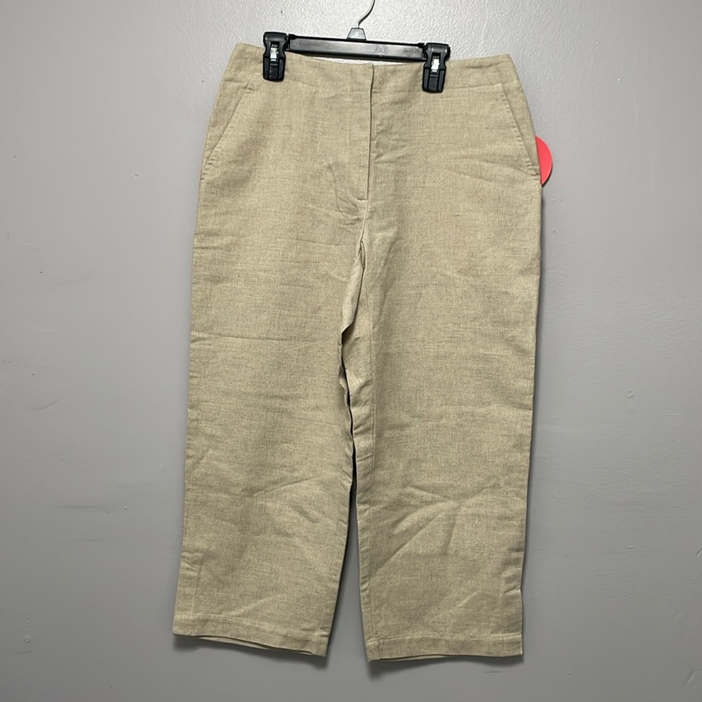 Liz Claiborne NWT Linen Blend Michaela Capri Trousers Women's 8